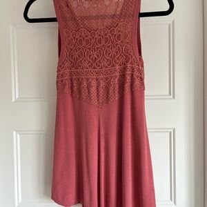 Rewind Pink Elegant Lace Sleeveless Top